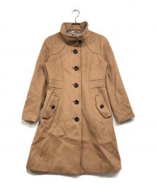 BLUE LABEL CRESTBRIDGE（ブルーレーベルクレストブリッジ）の古着「ファインウールスタンドカラーコート」｜ベージュ