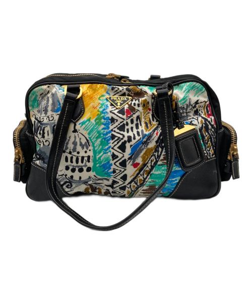 PRADA（プラダ）PRADA (プラダ) 三角ロゴナイロンレザートートバッグ マルチカラーの古着・服飾アイテム