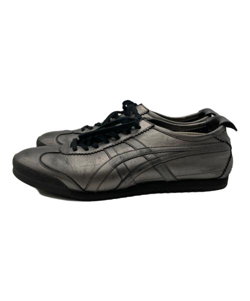 Onitsuka Tiger（オニツカタイガー）Onitsuka Tiger (オニツカタイガー) レザースニーカー メタリックグレー サイズ:25.5cmの古着・服飾アイテム