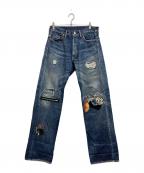 Y's AT WORKワイズアットワーク）の古着「ダメージデニムパンツ」｜インディゴ