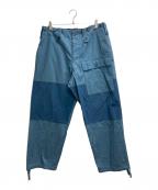Yohji Yamamoto pour hommeヨウジヤマモト プールオム）の古着「ワイドパンツ」｜ブルー