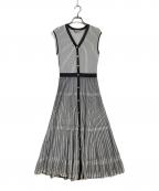 JUSGLITTYジャスグリッティー）の古着「プリーツニットノースリーブワンピース」｜グレー