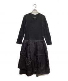 tricot COMME des GARCONS（トリココムデギャルソン）の古着「チュールレイヤードドッキングワンピース」｜ブラック