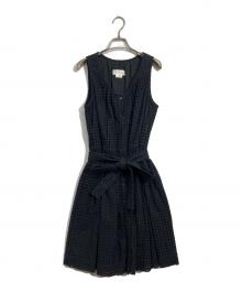 Kate Spade（ケイトスペード）の古着「カットワークノースリーブワンピース」｜ブラック