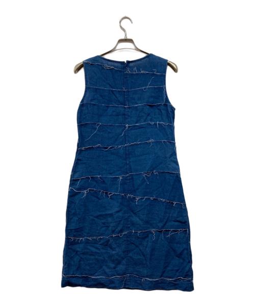 tricot COMME des GARCONS（トリココムデギャルソン）tricot COMME des GARCONS (トリココムデギャルソン) リネンノースリーブワンピース ブルー サイズ:Mの古着・服飾アイテム