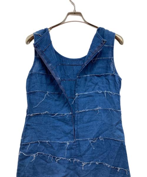 tricot COMME des GARCONS（トリココムデギャルソン）tricot COMME des GARCONS (トリココムデギャルソン) リネンノースリーブワンピース ブルー サイズ:Mの古着・服飾アイテム