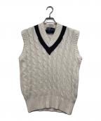POLO RALPH LAURENポロ・ラルフローレン）の古着「チルデンコットンニットベスト」｜ホワイト×ネイビー