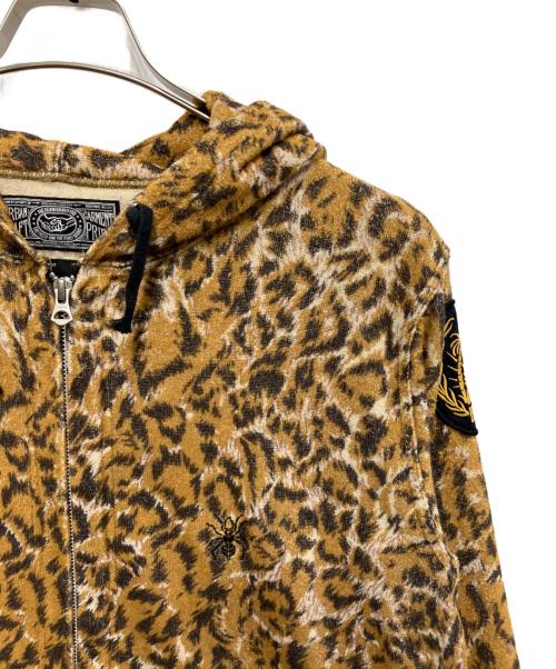 NEIGHBORHOOD（ネイバーフッド）NEIGHBORHOOD (ネイバーフッド) レオパードパイルジップパーカー ブラック×イエロー サイズ:Lの古着・服飾アイテム