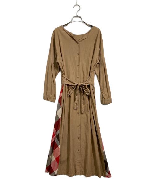 BLUE LABEL CRESTBRIDGE（ブルーレーベルクレストブリッジ）BLUE LABEL CRESTBRIDGE (ブルーレーベルクレストブリッジ) シャツワンピース ベージュ サイズ:40の古着・服飾アイテム
