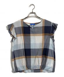 BLUE LABEL CRESTBRIDGE（ブルーレーベルクレストブリッジ）の古着「チェックブラウス」｜ネイビー