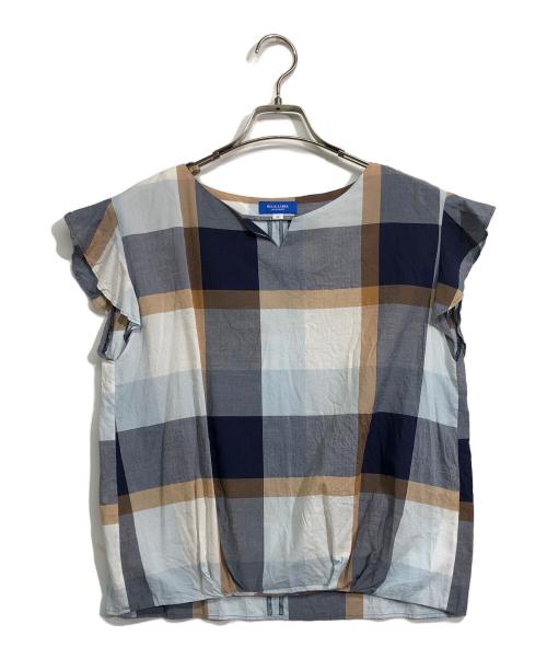 BLUE LABEL CRESTBRIDGE（ブルーレーベルクレストブリッジ）BLUE LABEL CRESTBRIDGE (ブルーレーベルクレストブリッジ) チェックブラウス ネイビー サイズ:38の古着・服飾アイテム