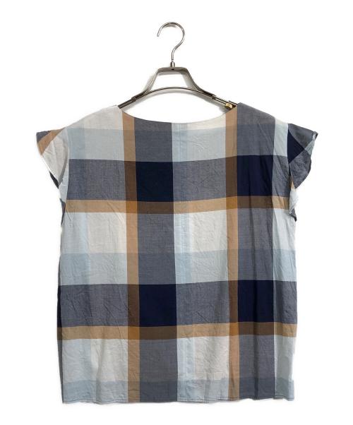 BLUE LABEL CRESTBRIDGE（ブルーレーベルクレストブリッジ）BLUE LABEL CRESTBRIDGE (ブルーレーベルクレストブリッジ) チェックブラウス ネイビー サイズ:38の古着・服飾アイテム