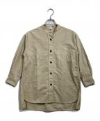 MHLエムエイチエル）の古着「バンドカラーシャツ」｜ベージュ