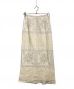 htageテージ）の古着「エンブロイダリーパッチワークレーススカート」｜ホワイト