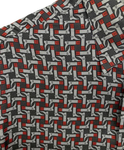 HERMES（エルメス）HERMES (エルメス) シルク総柄セリエシャツ レッド×グレー サイズ:41/16の古着・服飾アイテム