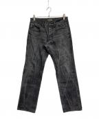 BOTTEGA VENETAボッテガベネタ）の古着「バタフライ刺繍ブラックデニムパンツ」｜ブラック