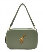 ear PAPILLONNERイアパピヨネ）の古着「ブルックリンチャームスクエアショルダーバッグ」｜グリーン