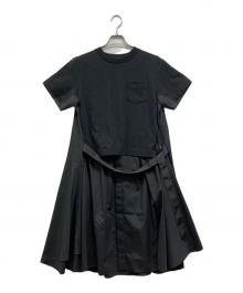 sacai（サカイ）の古着「Cotton Poplin x Cotton Jersey Dress」｜ブラック