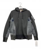 sacaiサカイ）の古着「Sponge Sweat x Nylon Twill」｜グレー