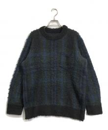 sacai（サカイ）の古着「Plaid Knit Sweater」｜ネイビー