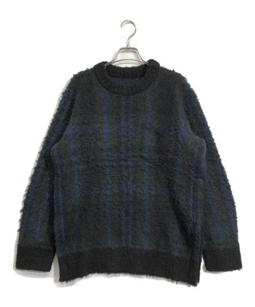 sacai（サカイ）sacai (サカイ) Plaid Knit Sweater ネイビー サイズ:1の古着・服飾アイテム