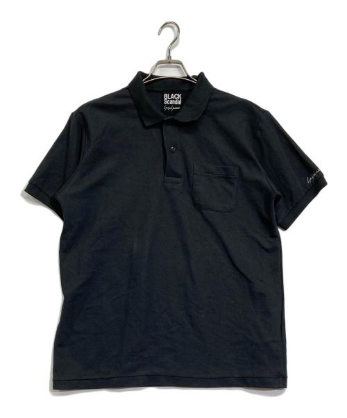 BLACK Scandal Yohji Yamamoto（ブラックスキャンダルヨウジヤマモト）BLACK Scandal Yohji Yamamoto (ブラックスキャンダルヨウジヤマモト) 鹿の子ポロシャツ ブラック サイズ:3の古着・服飾アイテム