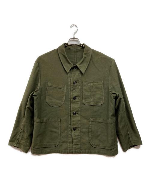 Porter Classic（ポータークラシック）Porter Classic (ポータークラシック) モールスキン フレンチワークジャケット グリーン サイズ:XLの古着・服飾アイテム