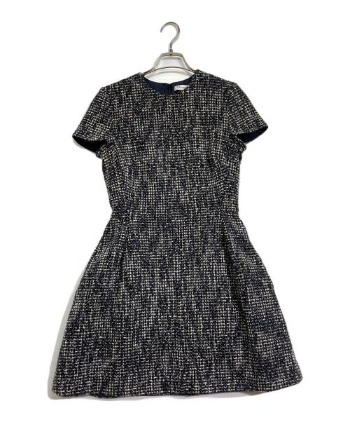 Christian Dior（クリスチャン ディオール）Christian Dior (クリスチャン ディオール) ツイードワンピース ブラック×ホワイト サイズ:38の古着・服飾アイテム