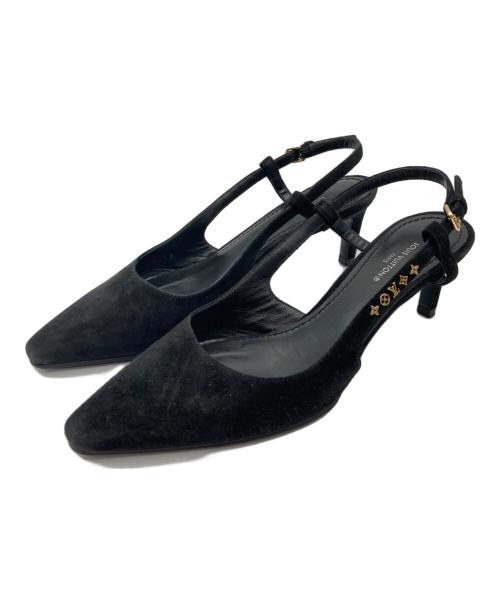 LOUIS VUITTON（ルイ ヴィトン）LOUIS VUITTON (ルイ ヴィトン) シグネチャーストラップスウェードパンプス ブラック サイズ:36の古着・服飾アイテム