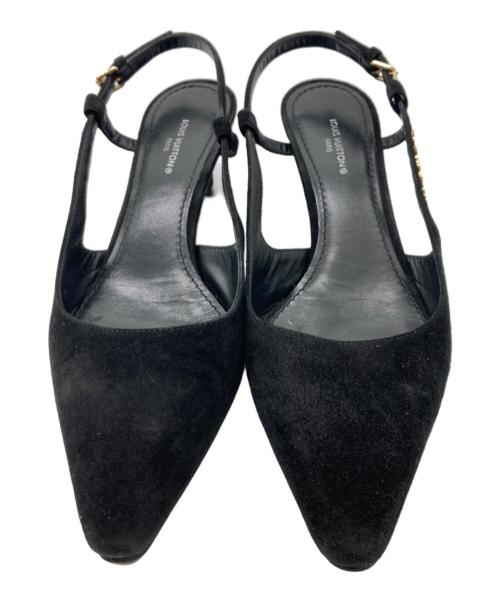 LOUIS VUITTON（ルイ ヴィトン）LOUIS VUITTON (ルイ ヴィトン) シグネチャーストラップスウェードパンプス ブラック サイズ:36の古着・服飾アイテム