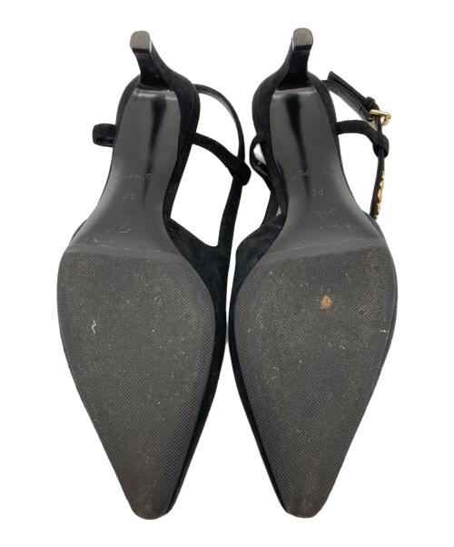 LOUIS VUITTON（ルイ ヴィトン）LOUIS VUITTON (ルイ ヴィトン) シグネチャーストラップスウェードパンプス ブラック サイズ:36の古着・服飾アイテム