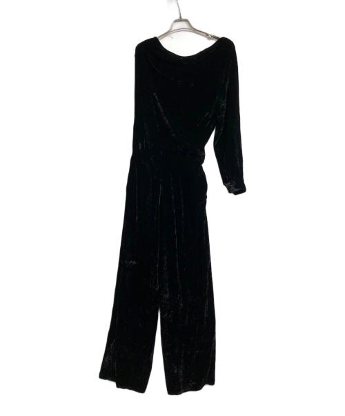 MM6 Maison Margiela（エムエムシックスメゾンマルジェラ）MM6 Maison Margiela (エムエムシックスメゾンマルジェラ) ワンショルダー ベロア オールインワン ブラック サイズ:40の古着・服飾アイテム