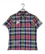 PEARLY GATESパーリーゲイツ）の古着「チェックプリント半袖ポロシャツ」｜マルチカラー