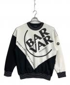 BARNI VARNOバーニヴァーノ）の古着「ダブルエアー ロゴプリント 丸首トレーナー」｜ブラック