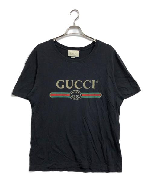 GUCCI（グッチ）GUCCI (グッチ) ロゴTシャツ ブラック サイズ:Lの古着・服飾アイテム