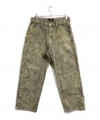 X-LARGEエクストララージ）の古着「オーバーダイ ダブルニー ワークパンツ」｜オリーブ