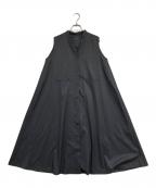 mizuiro-indミズイロインド）の古着「ノースリーブシャツワンピース」｜ブラック