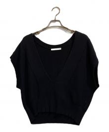 PLAIN PEOPLE（プレインピープル）の古着「コットンニットショートベスト」｜ネイビー