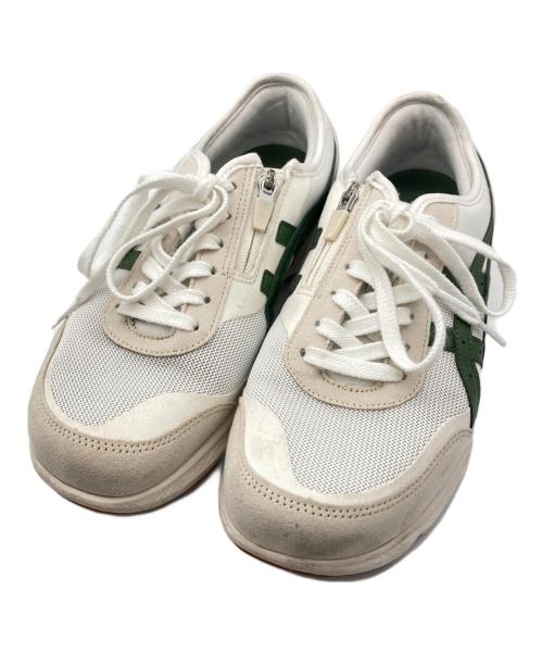 asics（アシックス）asics (アシックス) スニーカー ホワイト×グリーン サイズ:25cmの古着・服飾アイテム