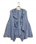 journal standard luxeジャーナルスタンダード ラックス）の古着「リネンダンガリー フリルベスト」｜スカイブルー