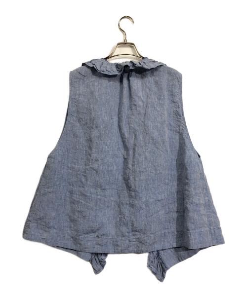 journal standard luxe（ジャーナルスタンダード ラックス）JOURNAL STANDARD LUXE (ジャーナルスタンダード ラックス) リネンダンガリー フリルベスト スカイブルー サイズ:記載なし(実寸サイズをご確認ください)の古着・服飾アイテム