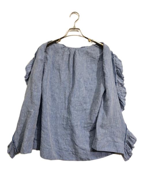 journal standard luxe（ジャーナルスタンダード ラックス）JOURNAL STANDARD LUXE (ジャーナルスタンダード ラックス) リネンダンガリー フリルベスト スカイブルー サイズ:記載なし(実寸サイズをご確認ください)の古着・服飾アイテム