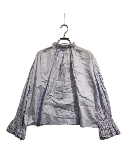 MARILYN MOON（マリリンムーン）MARILYN MOON (マリリンムーン) オーガニックコットンギャザーブラウス パープル サイズ:記載なし(実寸サイズをご確認ください)の古着・服飾アイテム