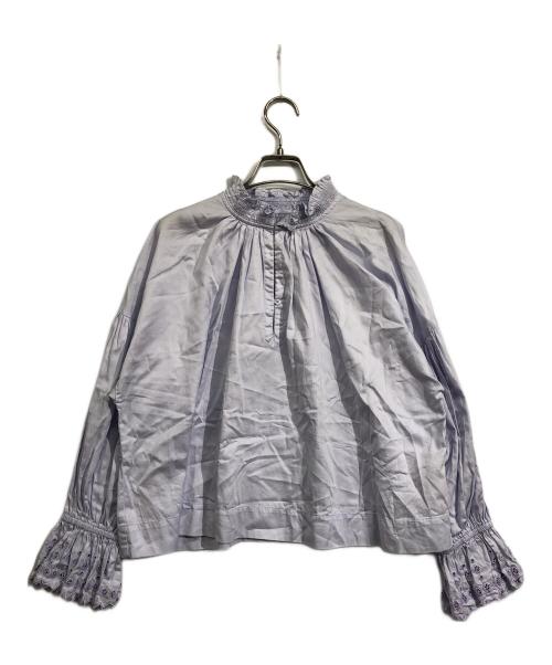 MARILYN MOON（マリリンムーン）MARILYN MOON (マリリンムーン) オーガニックコットンギャザーブラウス パープル サイズ:記載なし(実寸サイズをご確認ください)の古着・服飾アイテム