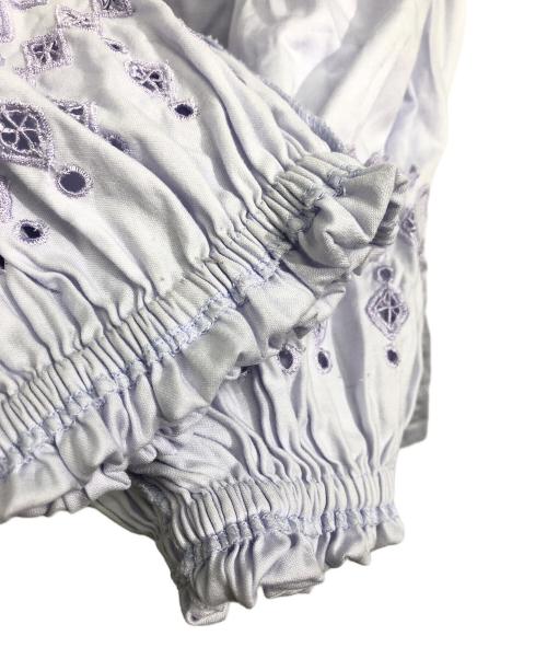 MARILYN MOON（マリリンムーン）MARILYN MOON (マリリンムーン) オーガニックコットンギャザーブラウス パープル サイズ:記載なし(実寸サイズをご確認ください)の古着・服飾アイテム