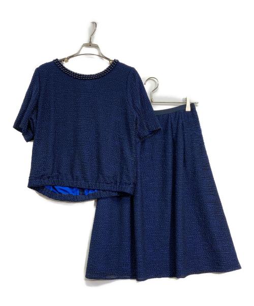 Leilian（レリアン）Leilian (レリアン) ビジューセットアップ ネイビー サイズ:9の古着・服飾アイテム