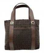 BVLGARIブルガリ）の古着「ロゴマニアキャンバスミニトートバッグ」｜ブラウン