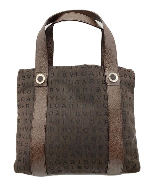 BVLGARI（ブルガリ）BVLGARI (ブルガリ) ロゴマニアキャンバスミニトートバッグ ブラウンの古着・服飾アイテム