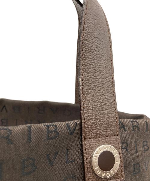 BVLGARI（ブルガリ）BVLGARI (ブルガリ) ロゴマニアキャンバスミニトートバッグ ブラウンの古着・服飾アイテム