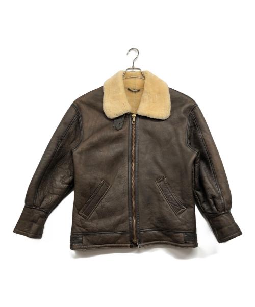 ECHT LAMMFELL（イーシーエイチティー）ECHT LAMMFELL (イーシーエイチティー) ムートンジャケット アイボリー×ブラウン サイズ:不明の古着・服飾アイテム